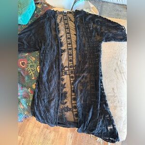 Rebellion Black Lace Kimono Cover